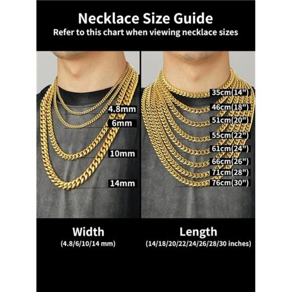 Mens Miami Cuban Link Chain Necklace Gold Stainless Steel 6mm 24 Inch - Picture 5 of 7